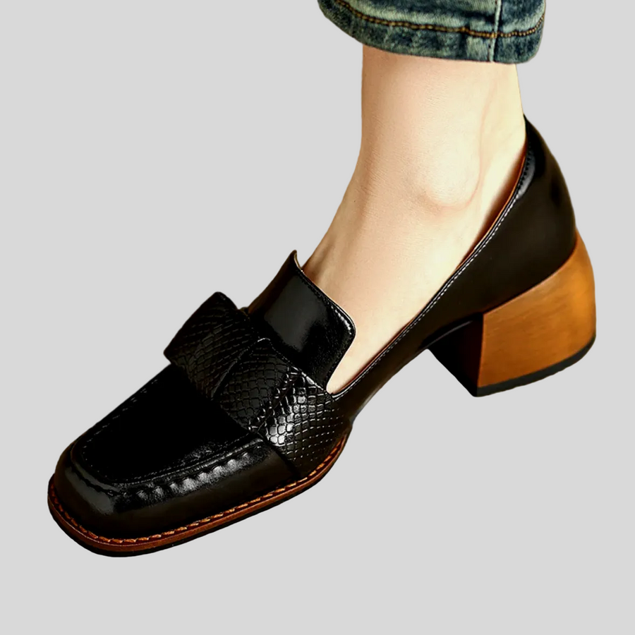 Nora | Textured Block Loafers