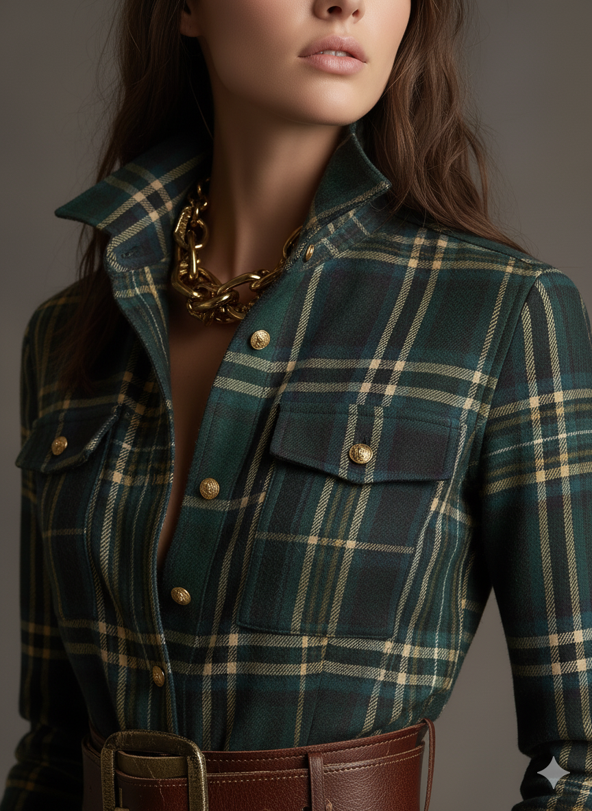 Julianne | Tartan Shirt Dress