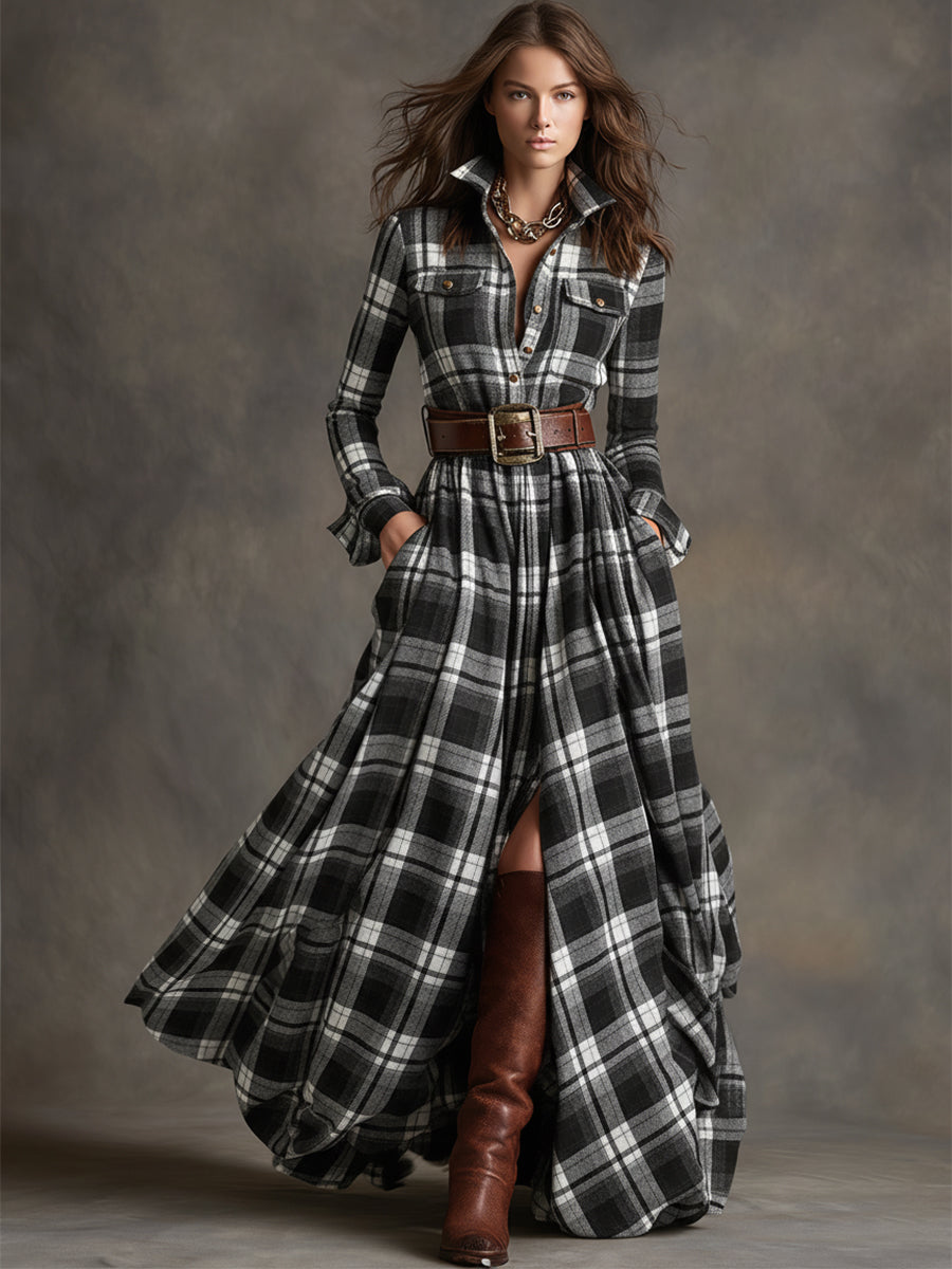 Julianne | Tartan Shirt Dress