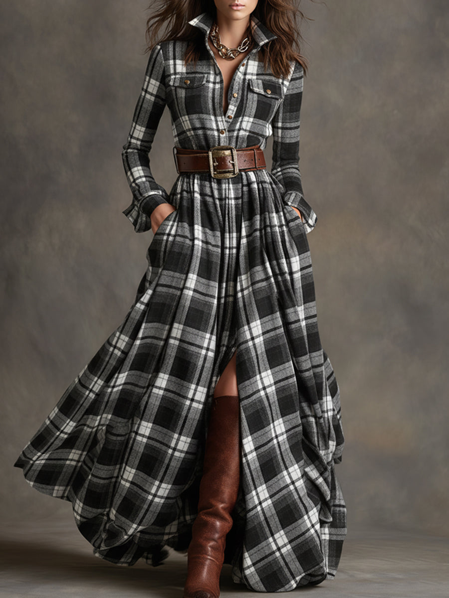 Julianne | Tartan Shirt Dress