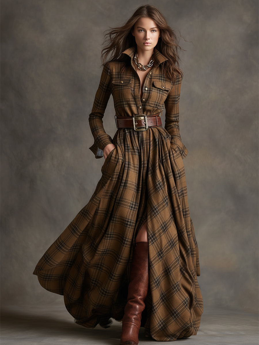 Julianne | Tartan Shirt Dress