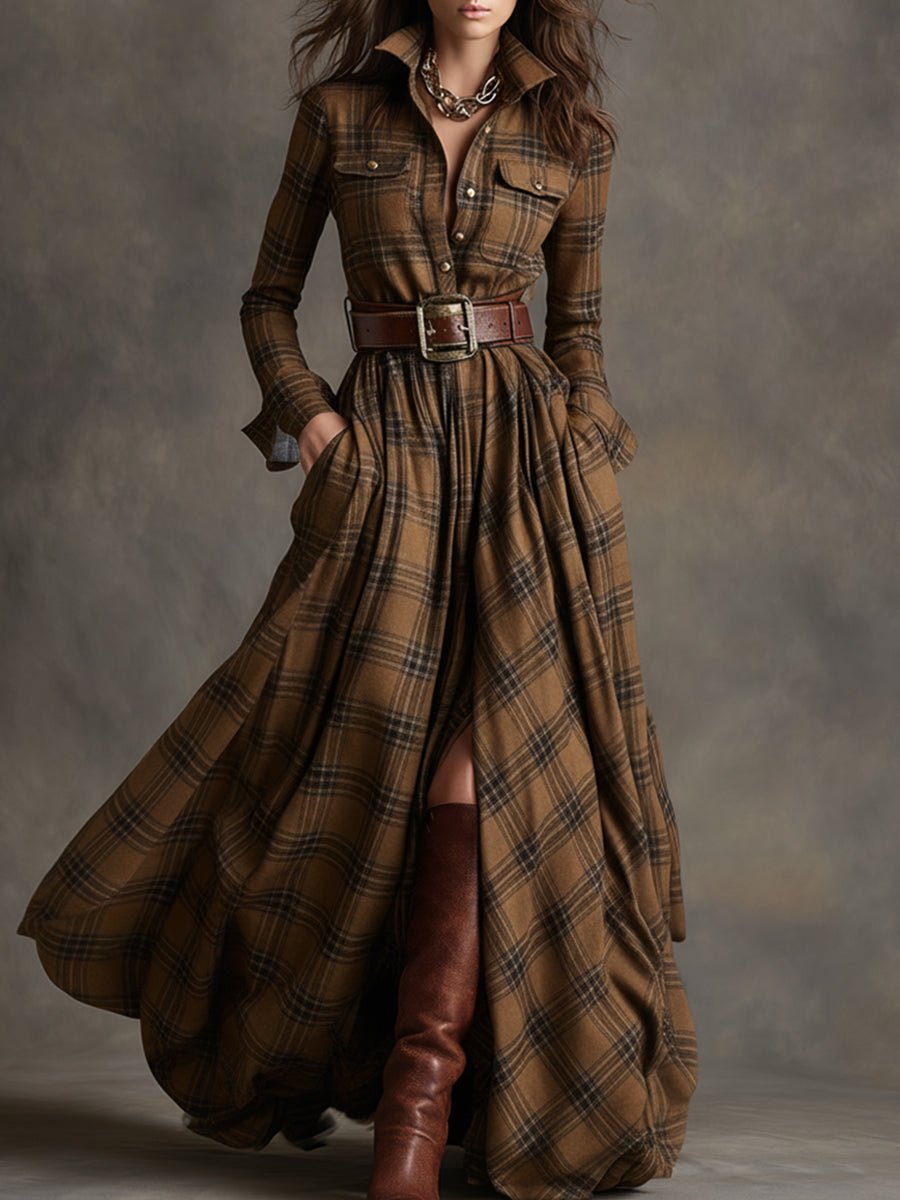 Julianne | Tartan Shirt Dress
