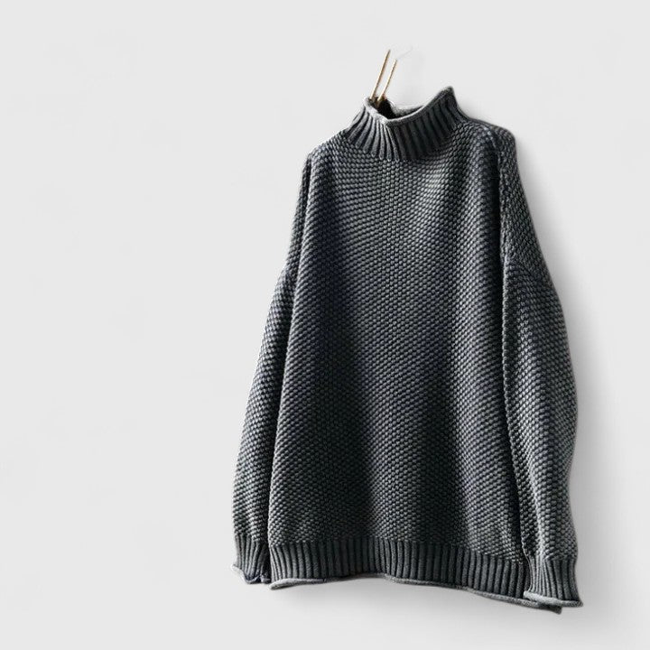 Michelle | Textured Turtleneck Sweatshirt