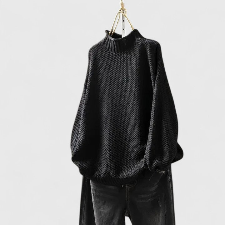 Michelle | Textured Turtleneck Sweatshirt