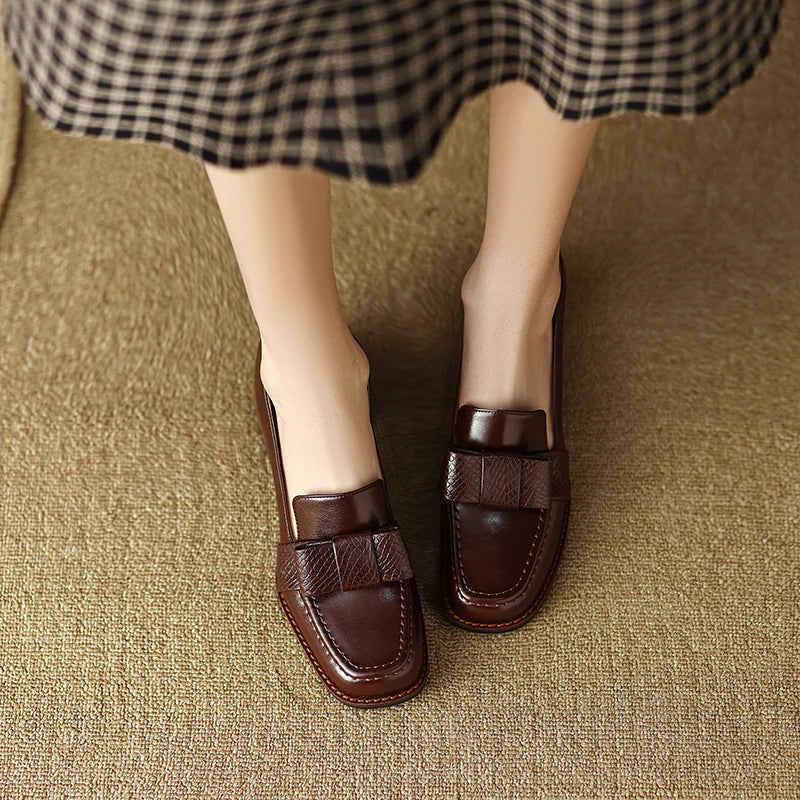 Nora | Textured Block Loafers