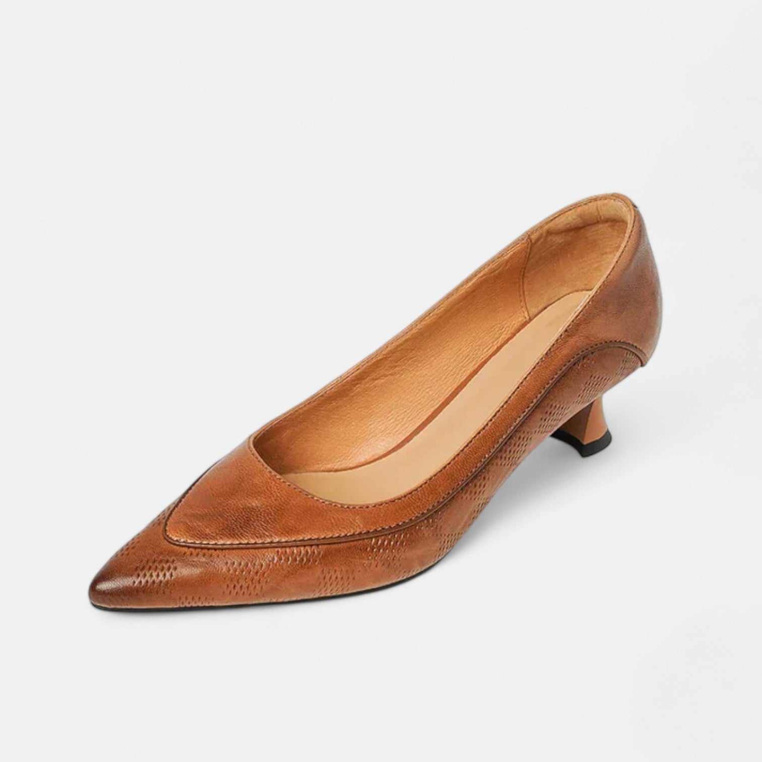 Kirsty | Pointed Heels in Cognac