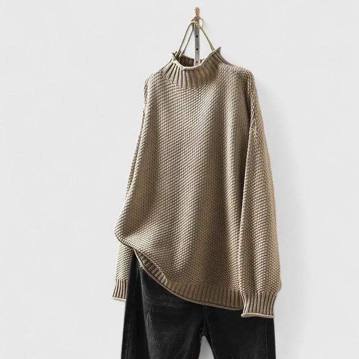 Michelle | Textured Turtleneck Sweatshirt