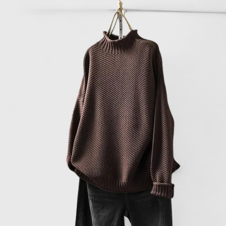 Michelle | Textured Turtleneck Sweatshirt
