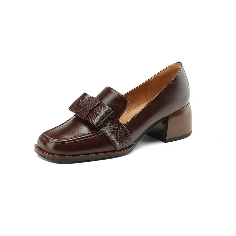 Nora | Textured Block Loafers