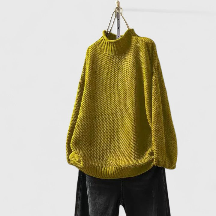 Michelle | Textured Turtleneck Sweatshirt