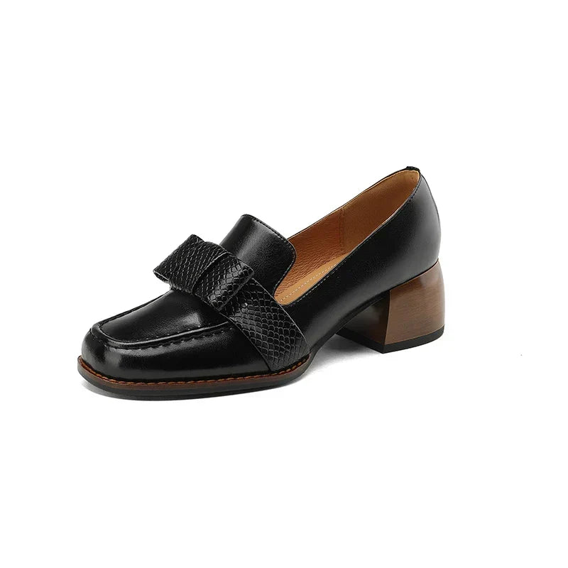 Nora | Textured Block Loafers