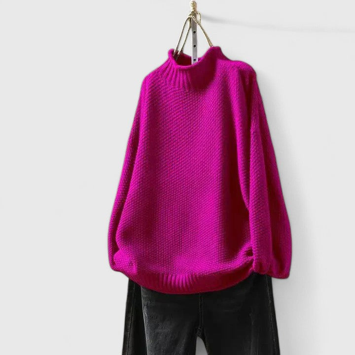 Michelle | Textured Turtleneck Sweatshirt