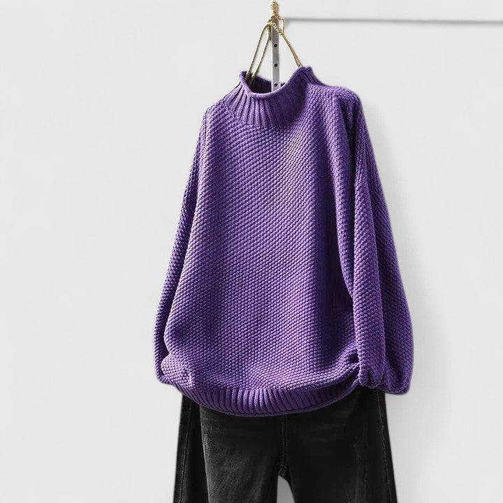 Michelle | Textured Turtleneck Sweatshirt