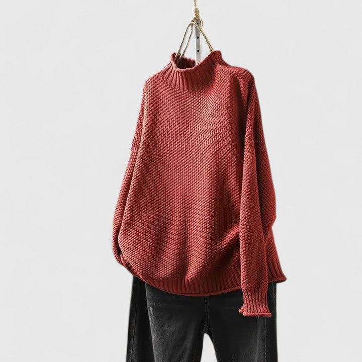 Michelle | Textured Turtleneck Sweatshirt