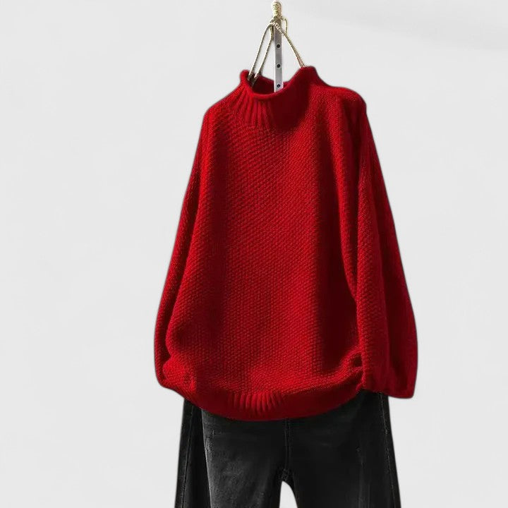 Michelle | Textured Turtleneck Sweatshirt