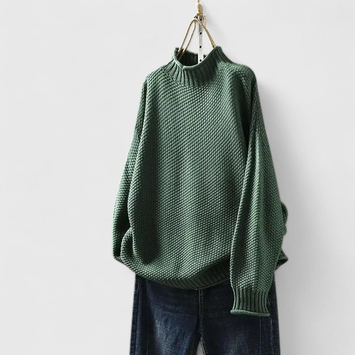 Michelle | Textured Turtleneck Sweatshirt