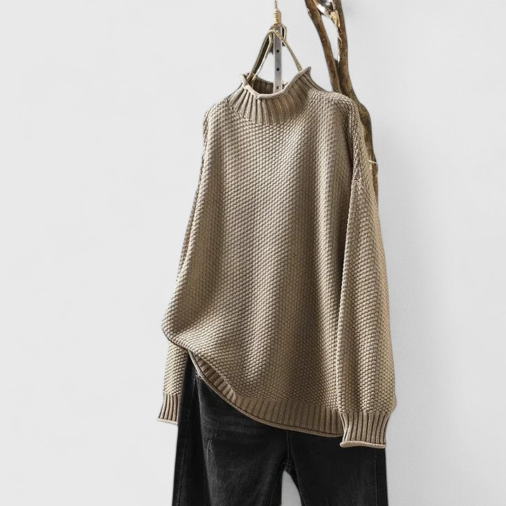 Michelle | Textured Turtleneck Sweatshirt