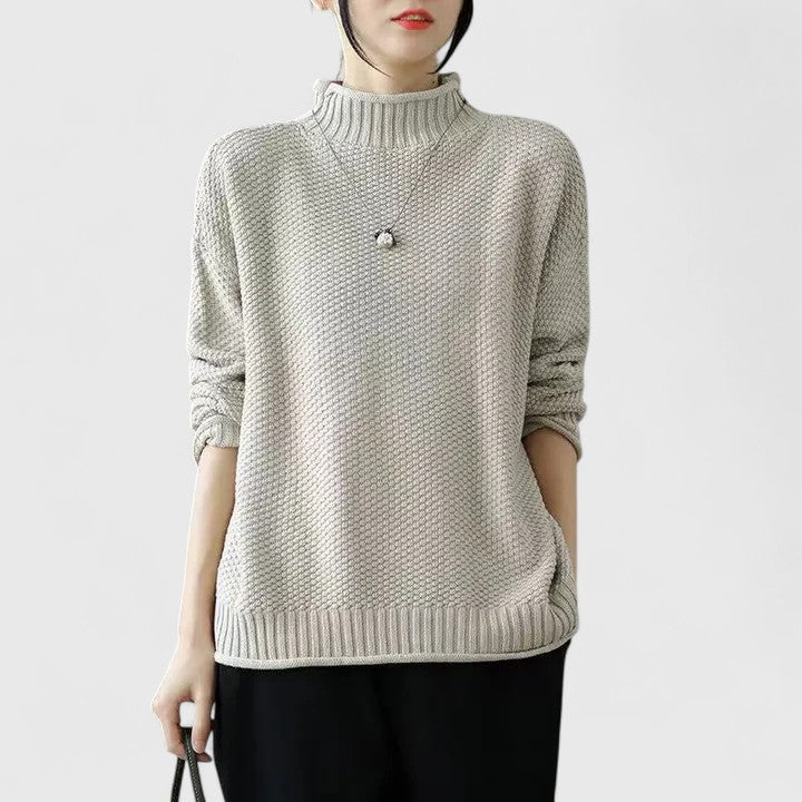 Michelle | Textured Turtleneck Sweatshirt