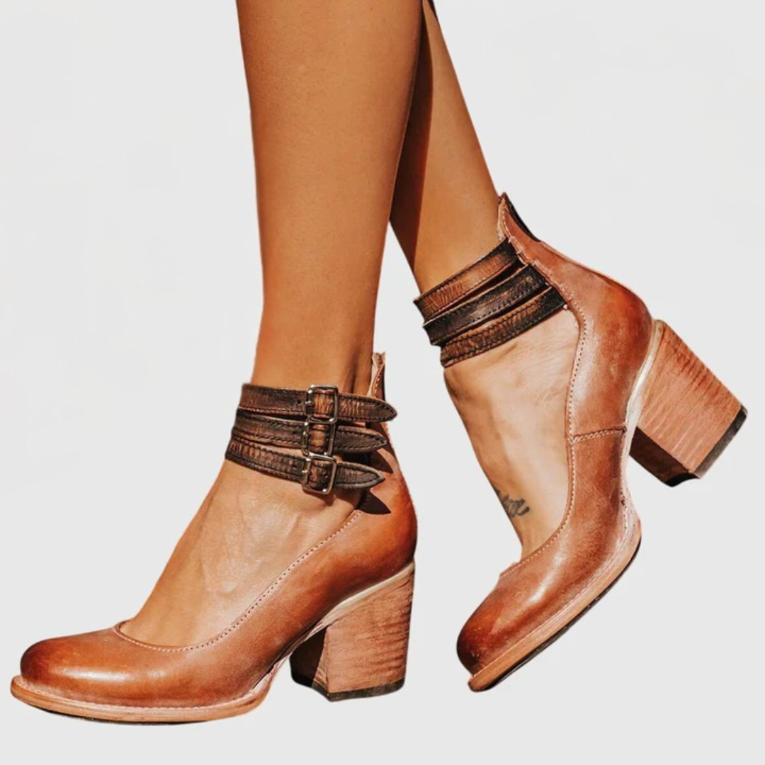 Lynda | Buckled Block Heels