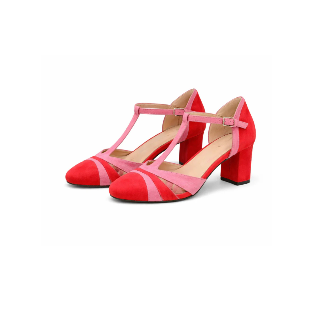 Doreen | Colourblock T-Bar Heels