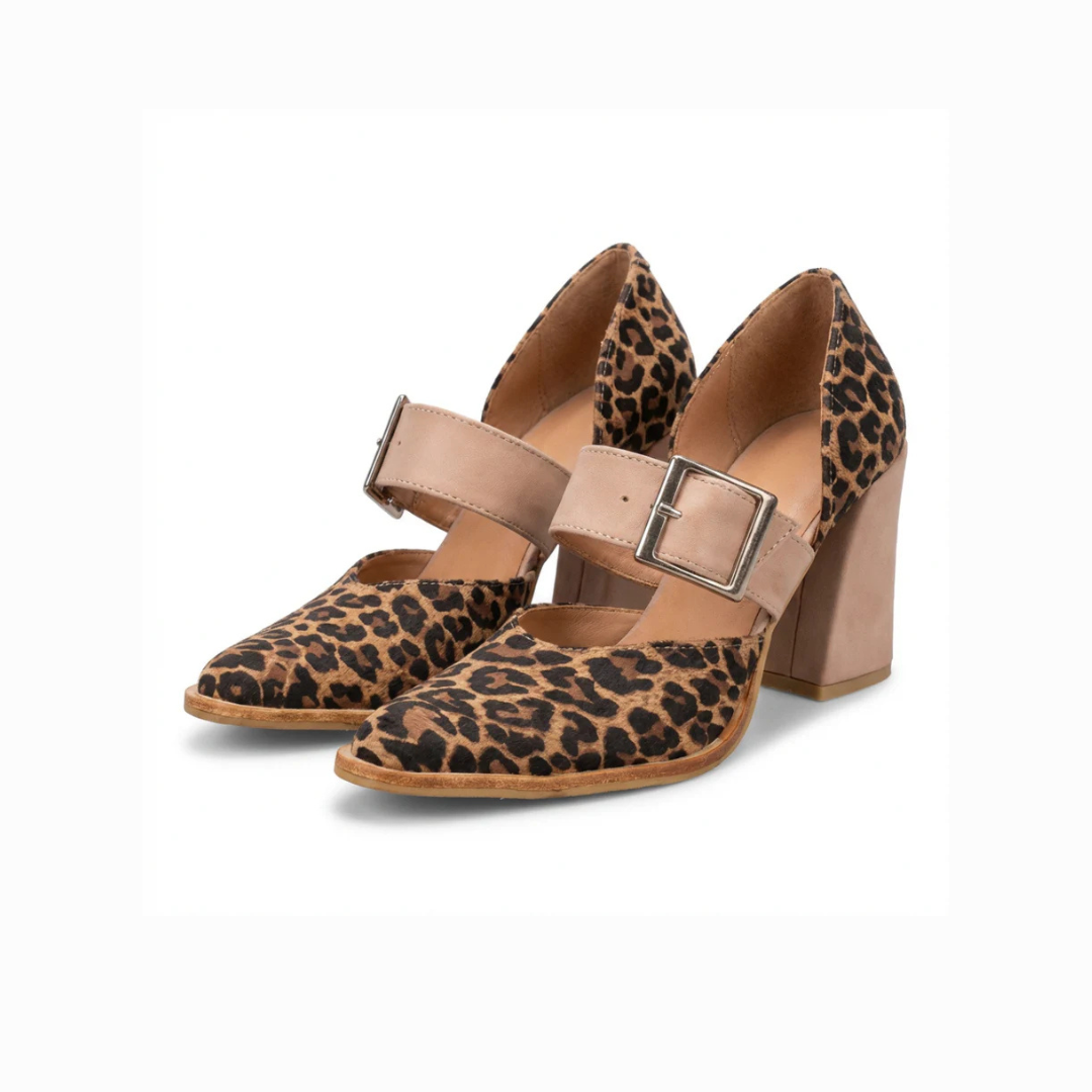 Claire | Leopard Print Block Heels