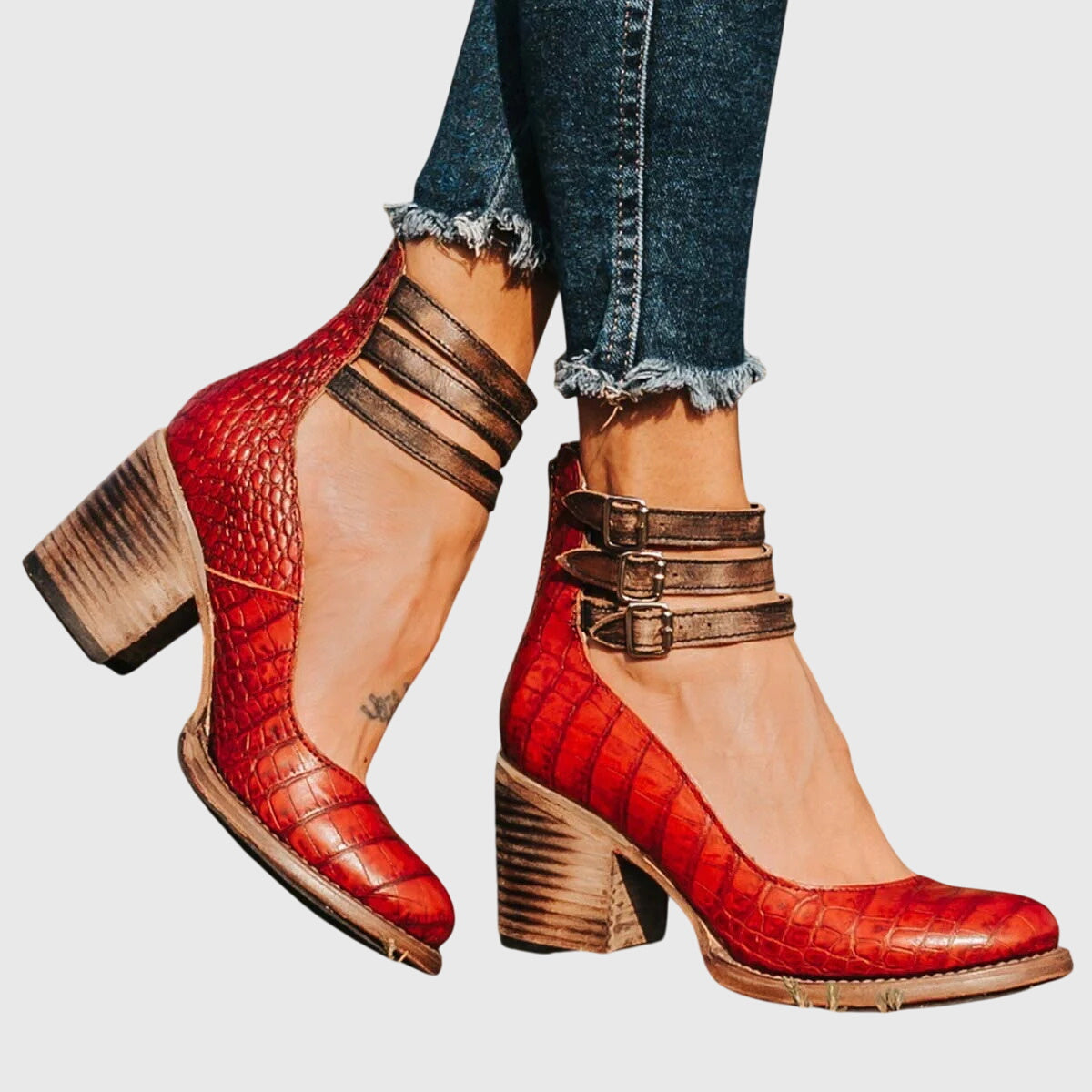 Lynda | Buckled Block Heels