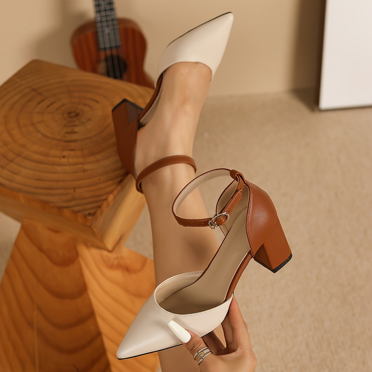Joanne | Two-Tone Block Heels