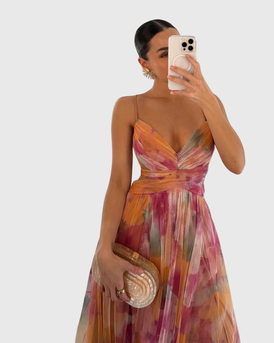 Lowri | Watercolour Maxi Dress
