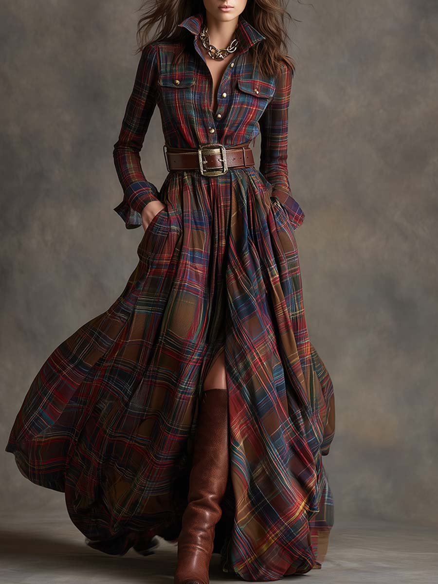 Julianne | Tartan Shirt Dress