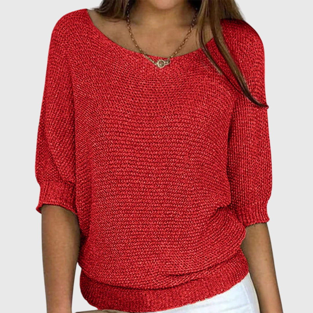 Beatrice | Textured Knit Sweatshirt