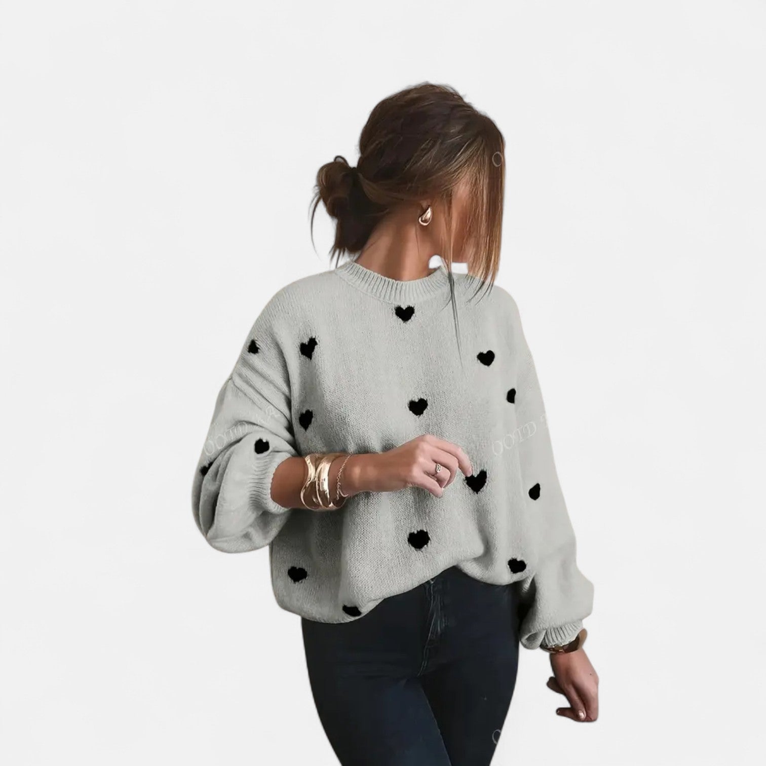 Vivienne | Heart Pattern Sweatshirt