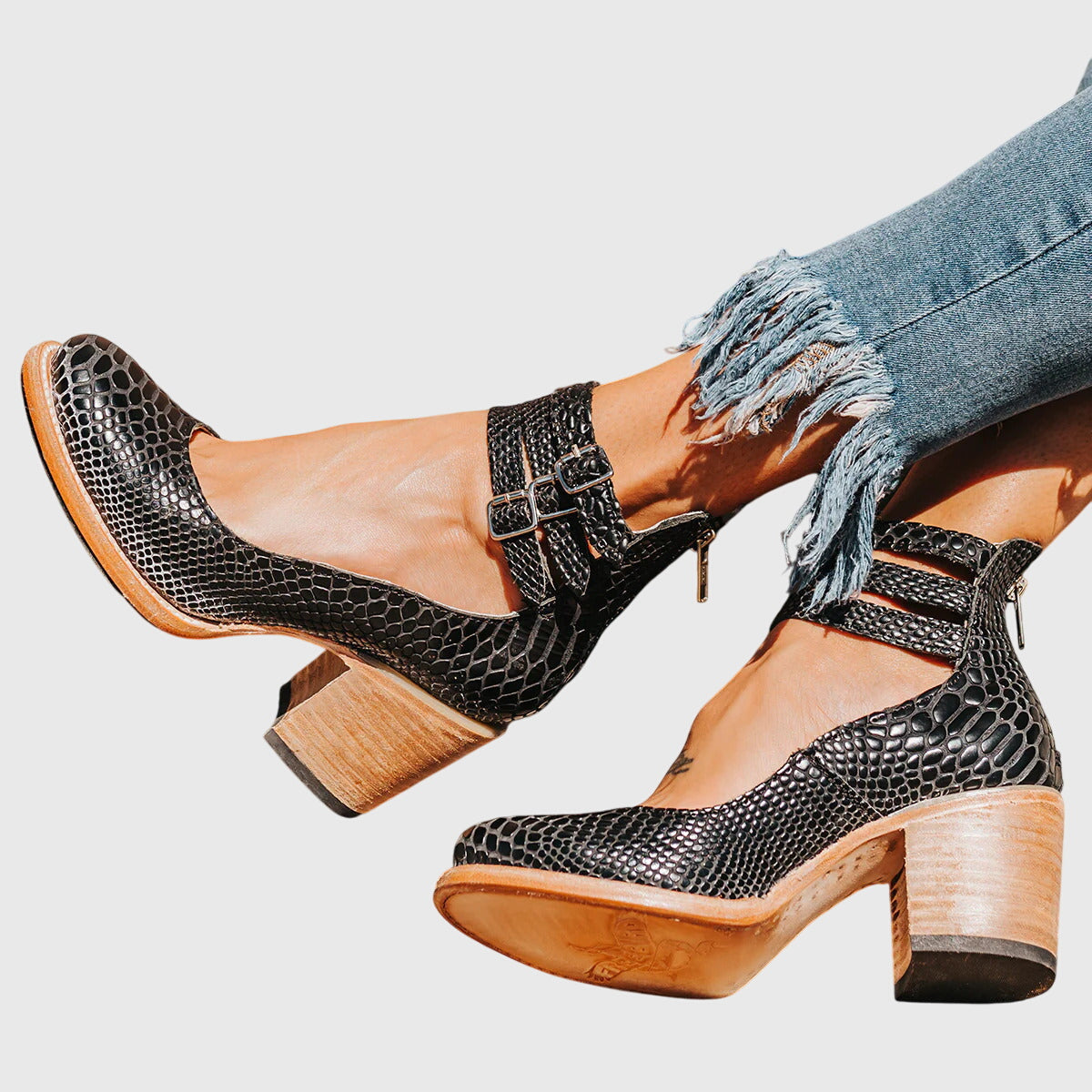Lynda | Buckled Block Heels