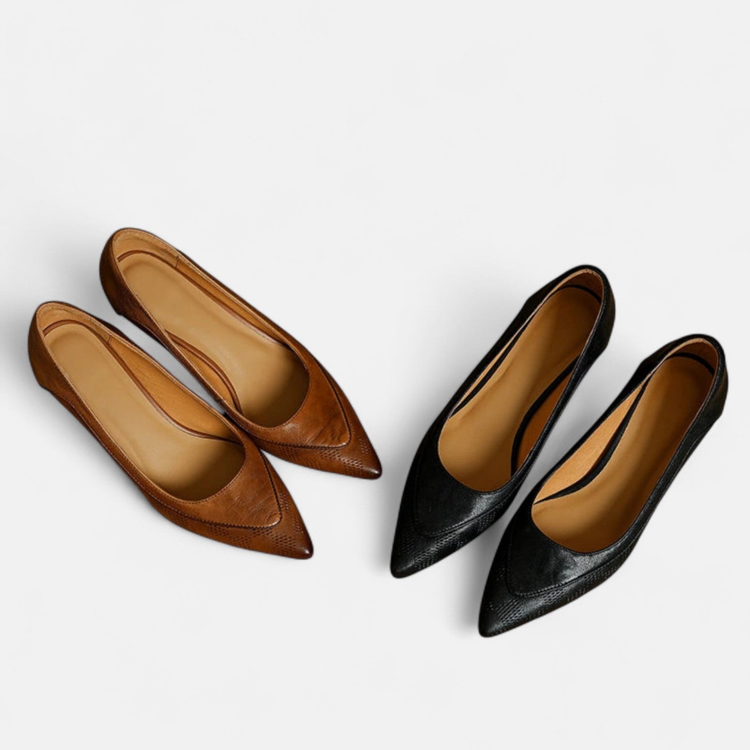 Kirsty | Pointed Heels in Cognac