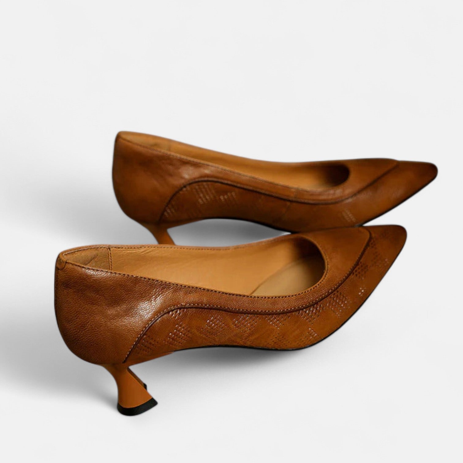 Kirsty | Pointed Heels in Cognac