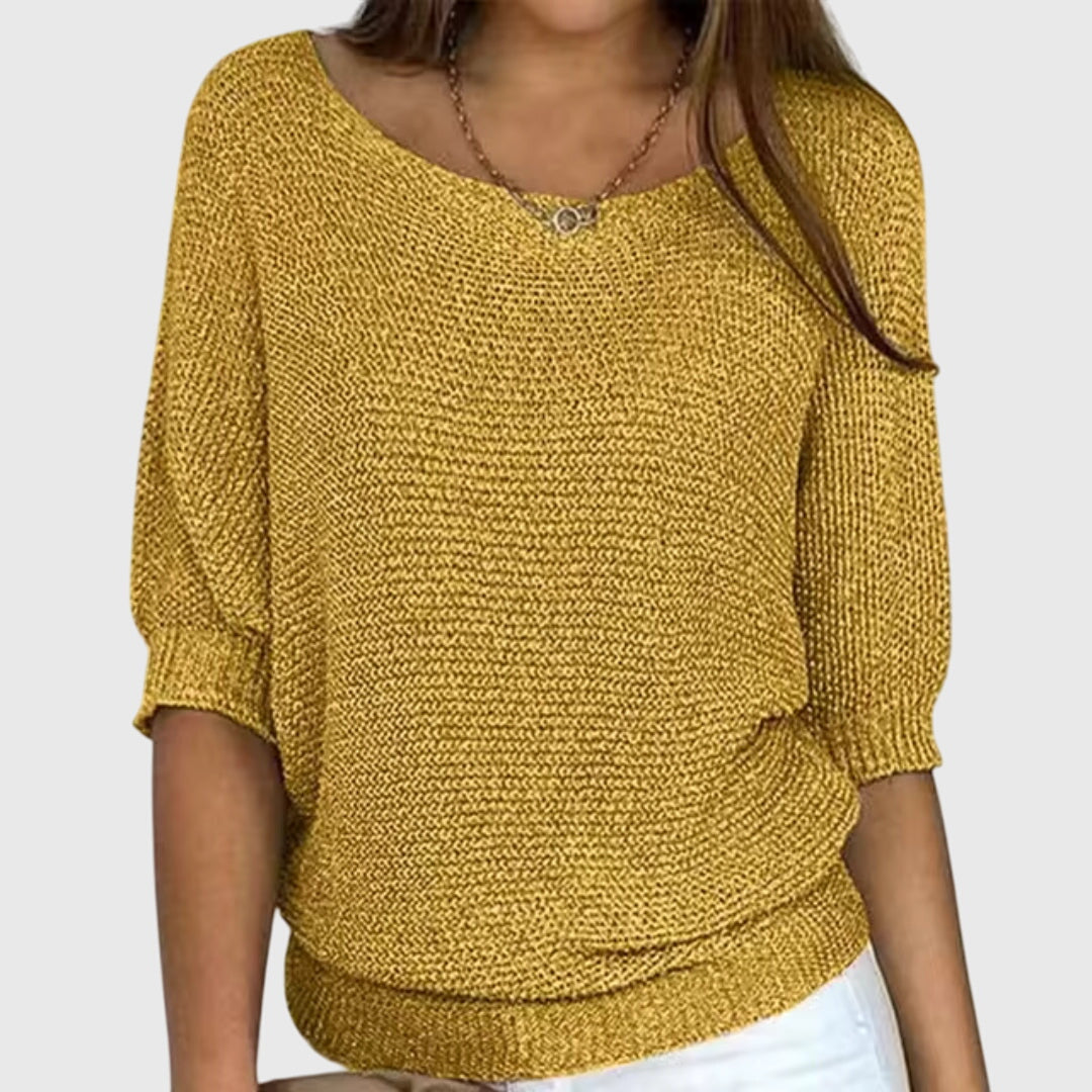 Beatrice | Textured Knit Sweatshirt
