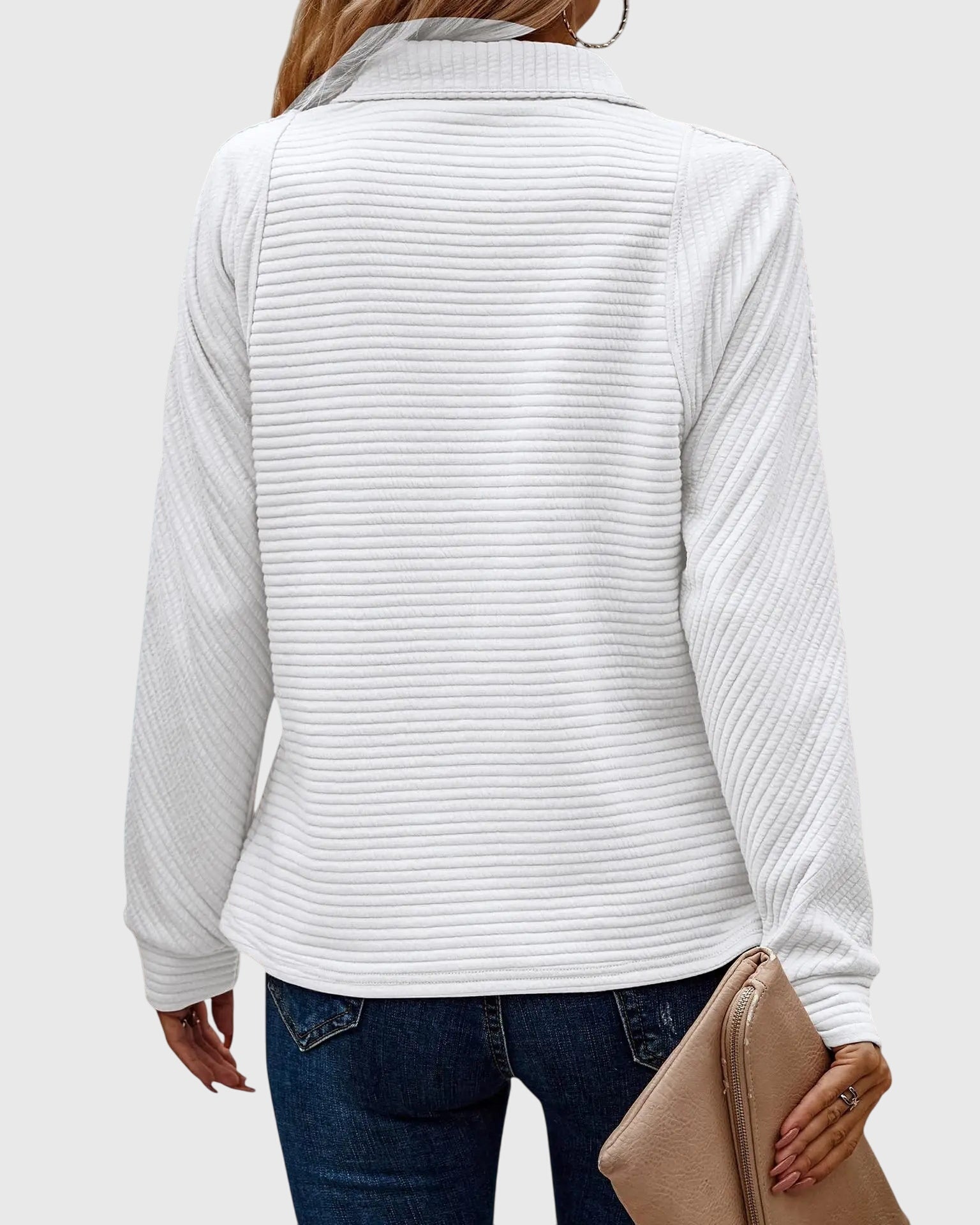 Cynthia | Ribbed Half-Zip Sweatshirt