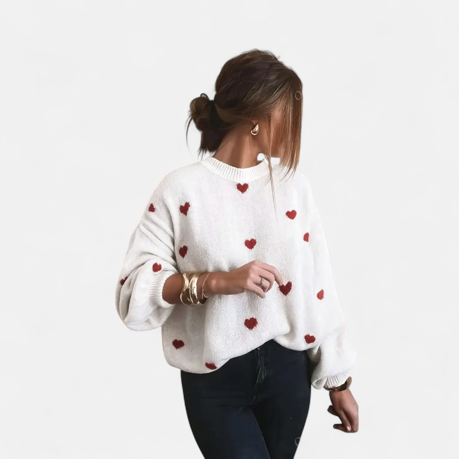 Vivienne | Heart Pattern Sweatshirt