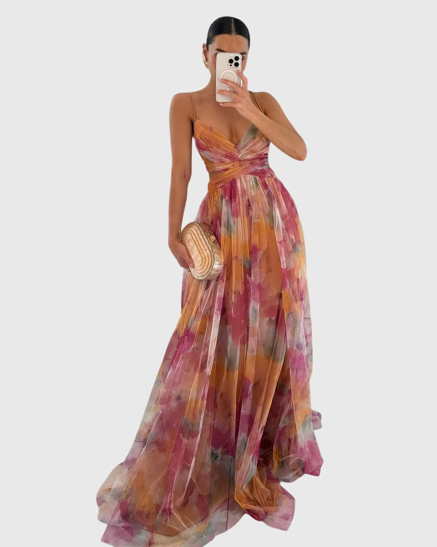 Lowri | Watercolour Maxi Dress