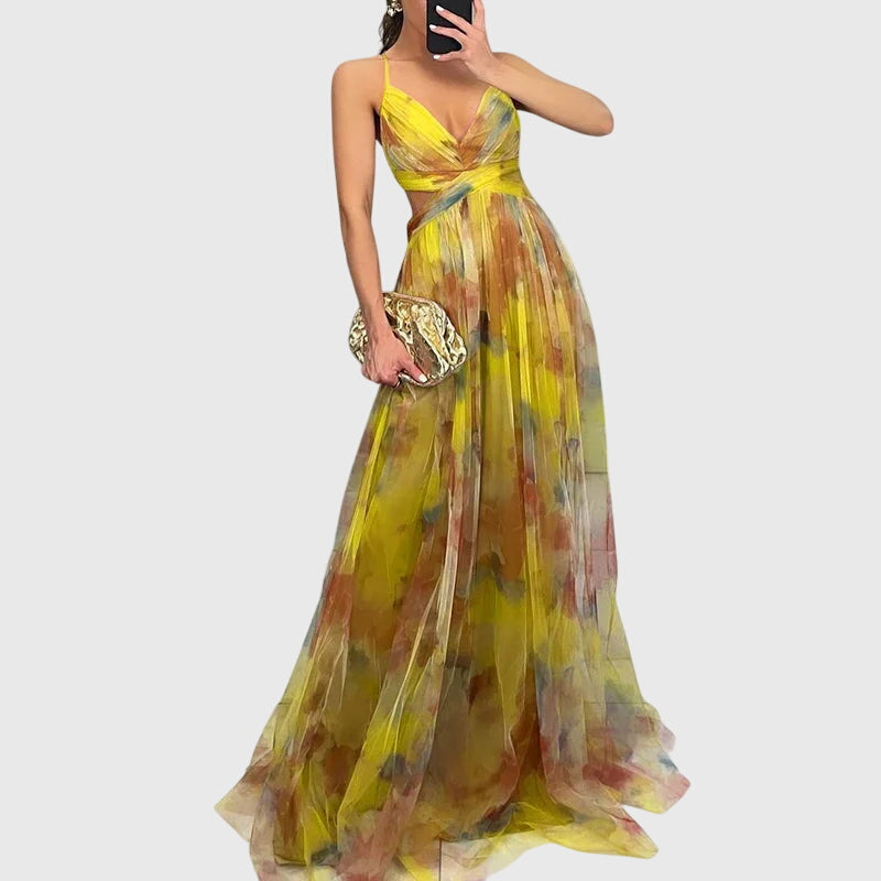 Lowri | Watercolour Maxi Dress