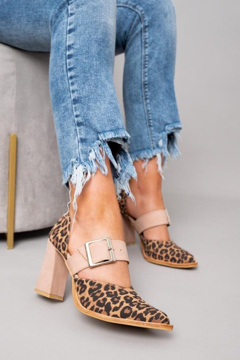Claire | Leopard Print Block Heels