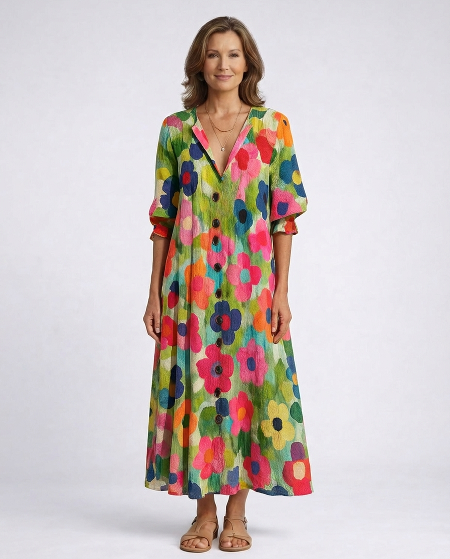 Charli | Floral Button Dress