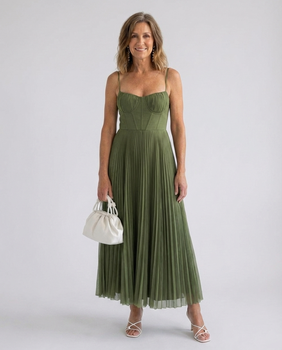 Ashleigh | Pleated Midi Dress