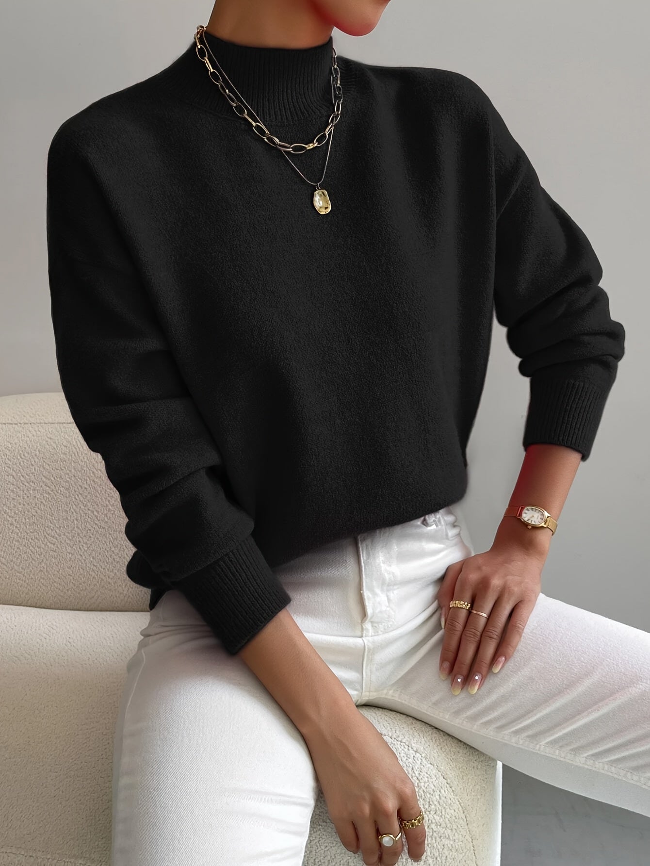 Alison | Luxe Roll Neck Sweatshirt