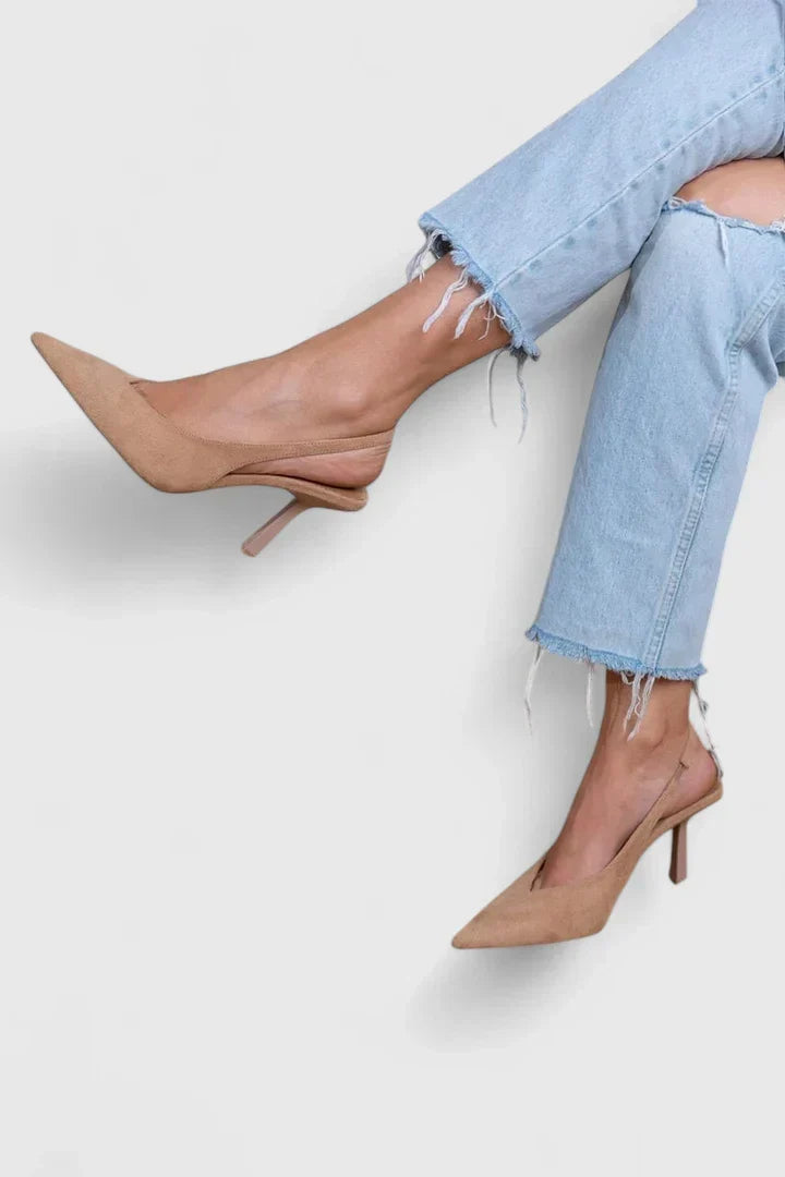 Yvonne | Suède Slingback Loafers