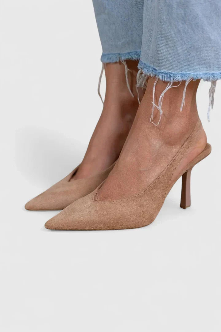 Yvonne | Suède Slingback Loafers