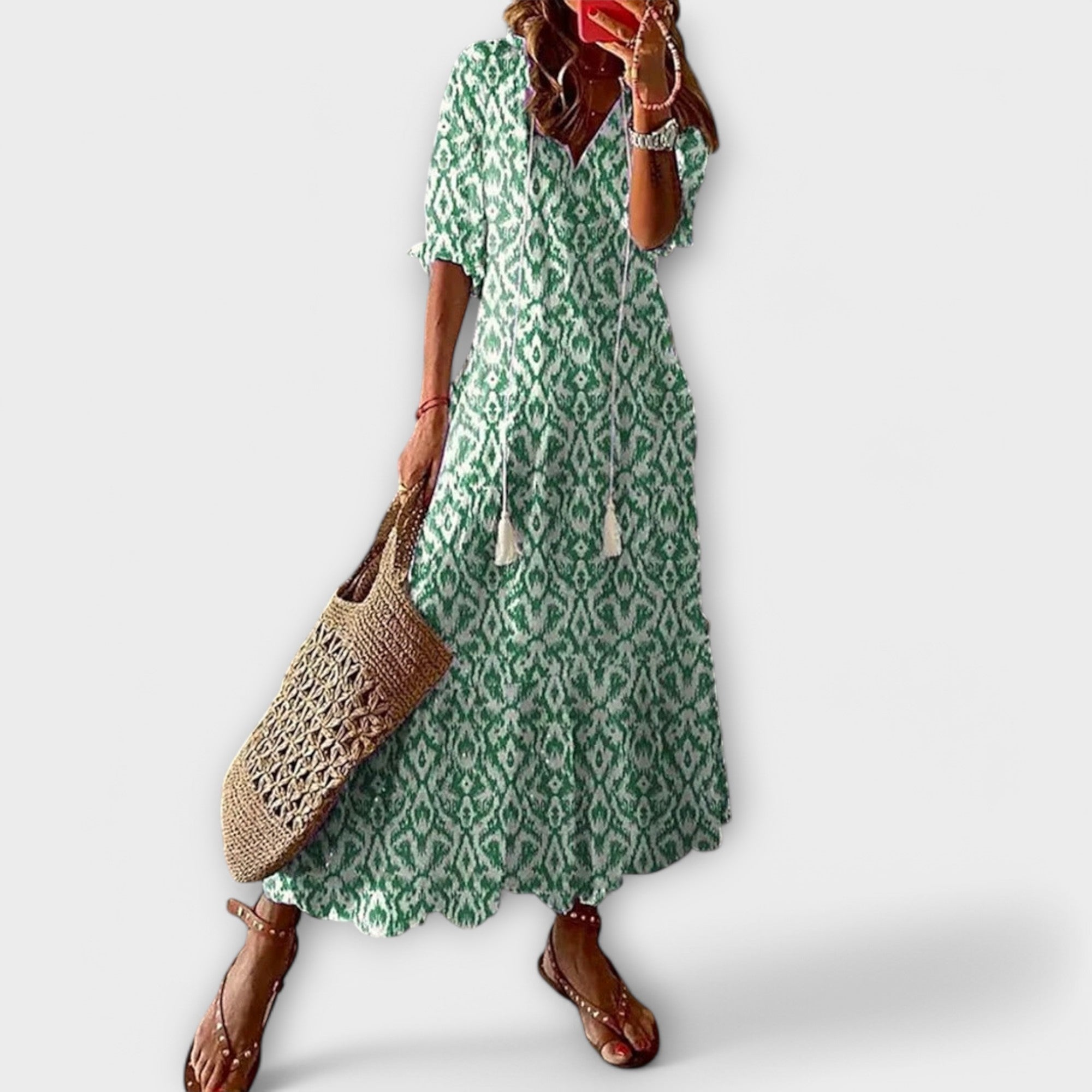 Lourdes | Patterned Midi Dress