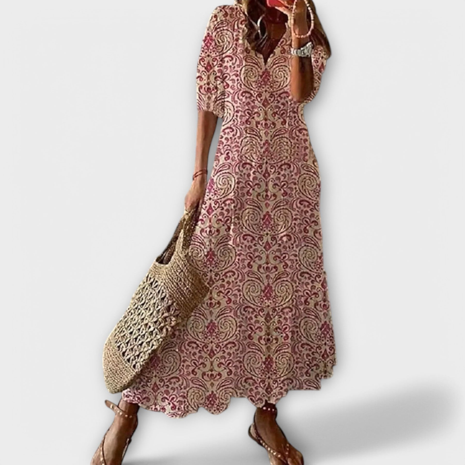 Lourdes | Patterned Midi Dress